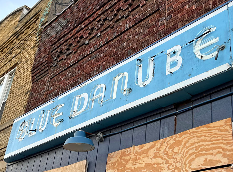 Blue Danube neon sign